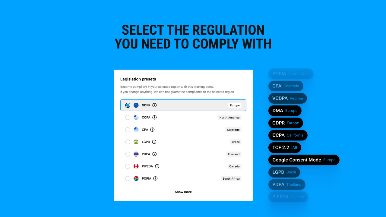 screenshot of Cookiebot CMP